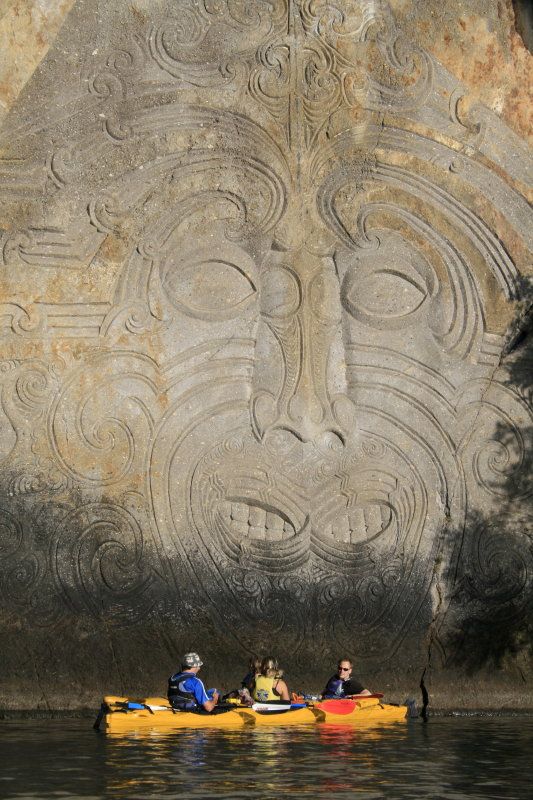 Maori Carving in Rockside, Lake Taupo, New Zealand