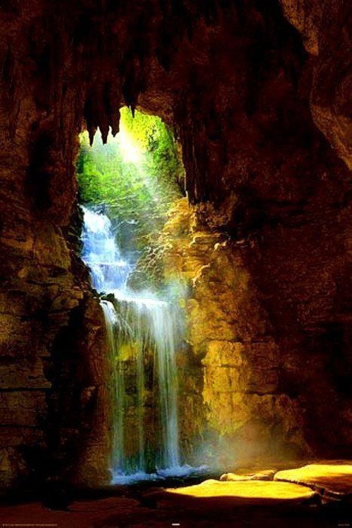 Amazing Cave Waterfall