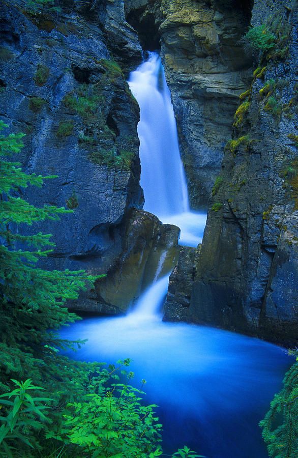 Beautiful Waterfall - Johnston Canyon, Banff, Alberta, Canada