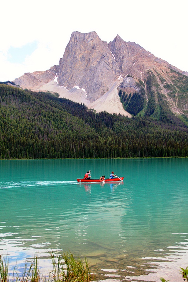 Canoeing on Emerald Lake, Yoho National Park, Canada