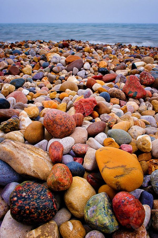 Colorful Shore of Lake Huron Beach, Ontario Canada