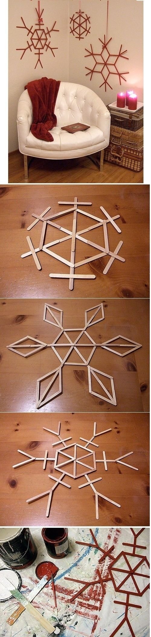 DIY Snowflake Popsicle Ornament