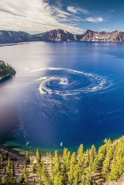 Giant swirl at Crater Lake National Park, Oregon