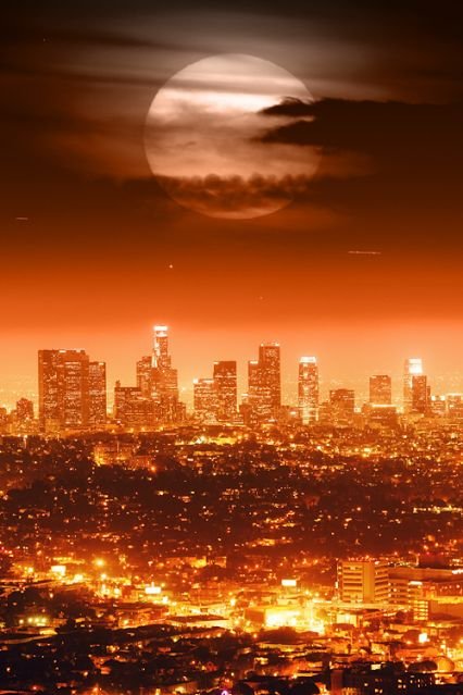 angeles los moon night wallpapers lights skyline iphone places rams around cityscapes california manhattan sunset usa things