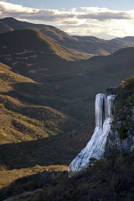 Petrified waterfall at Hierve el Agua, Oaxaca, Mexico