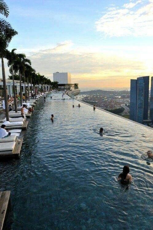 Swim on top of the world at the iconic infinity pool located atop the Marina Bay Sands Resort.