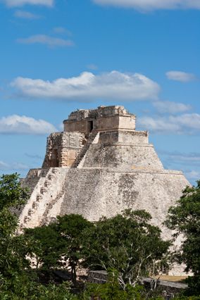 Mayan pyramid in Uxmal, Mexic