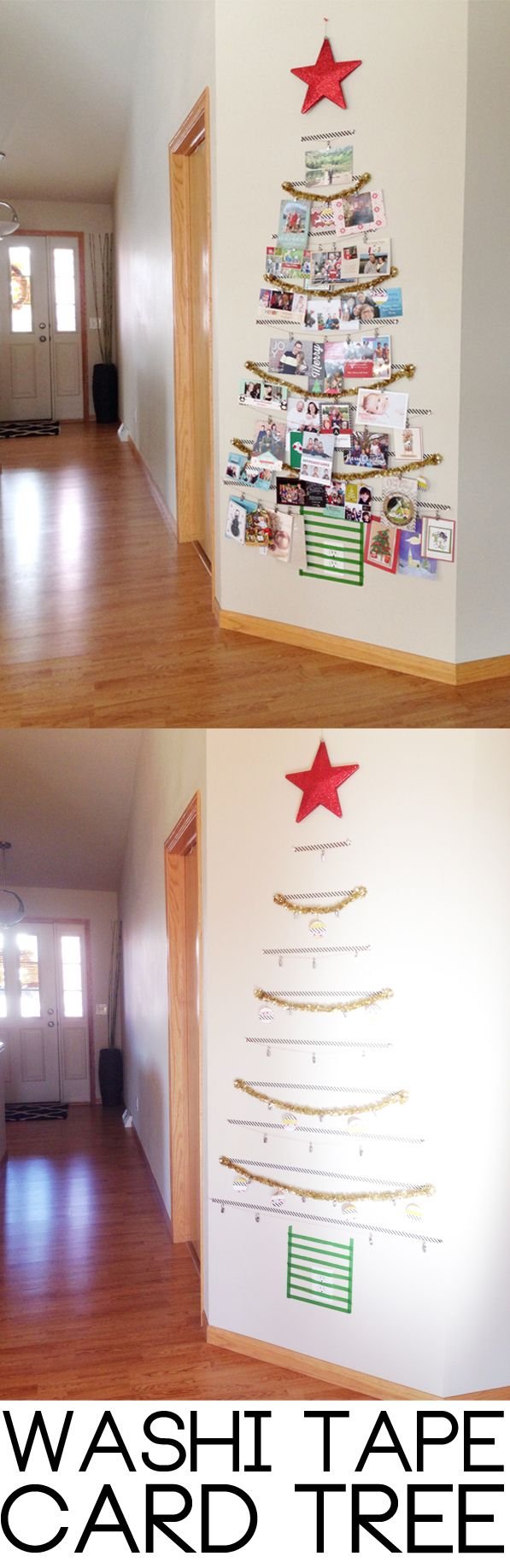 Washi-Tape-Tree-A-festive-way-to-organize-all-of-your-holiday-cards