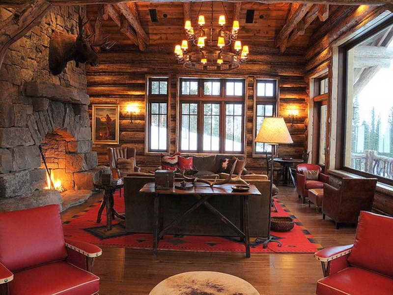 rustic mountain lodge interior living interiors cabin rooms cabins cozy lovelybuilding