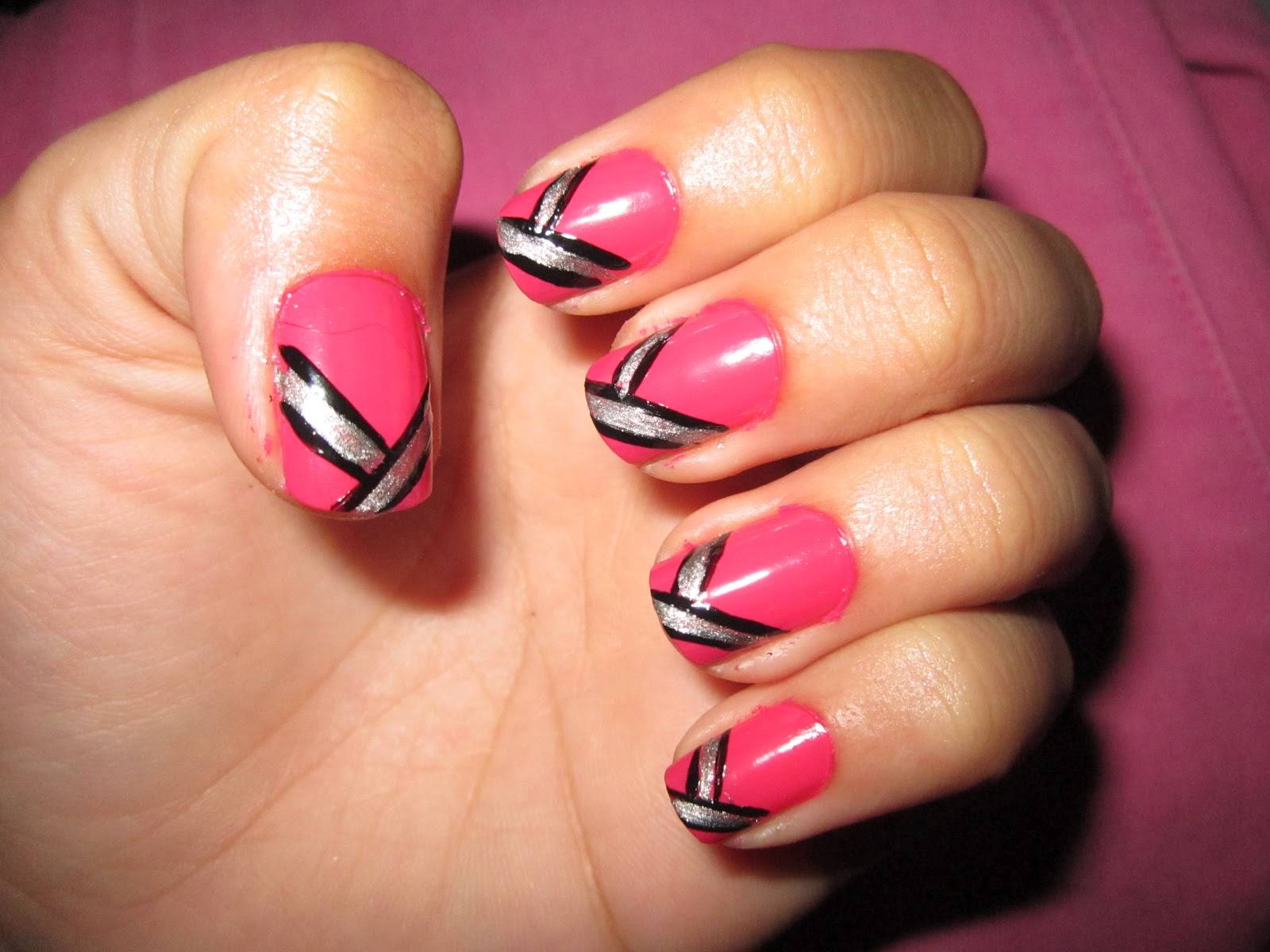 1. Pink and Black Ombre Nails - wide 3