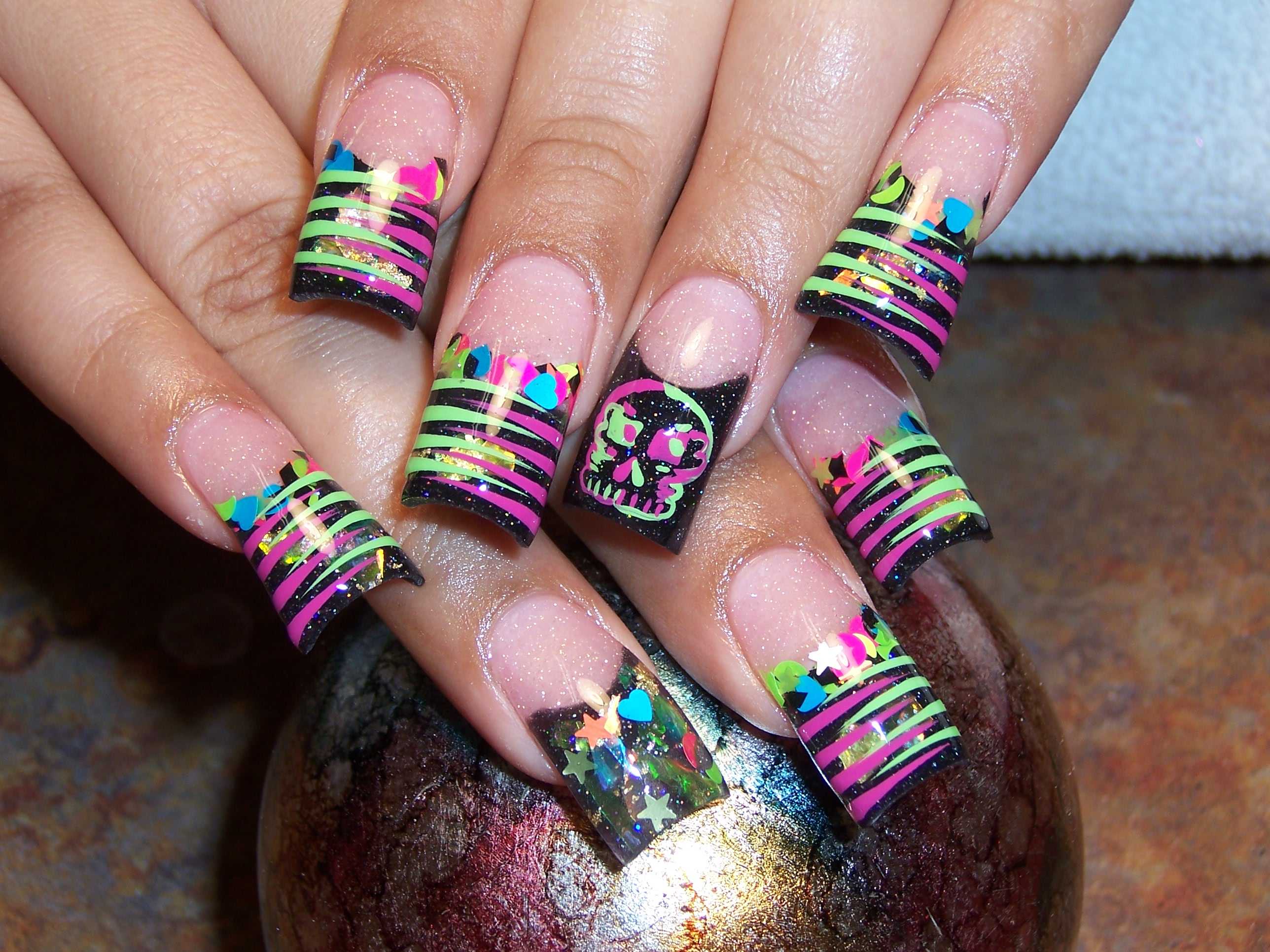 1. Neon Nail Designs for Short Nails - wide 1