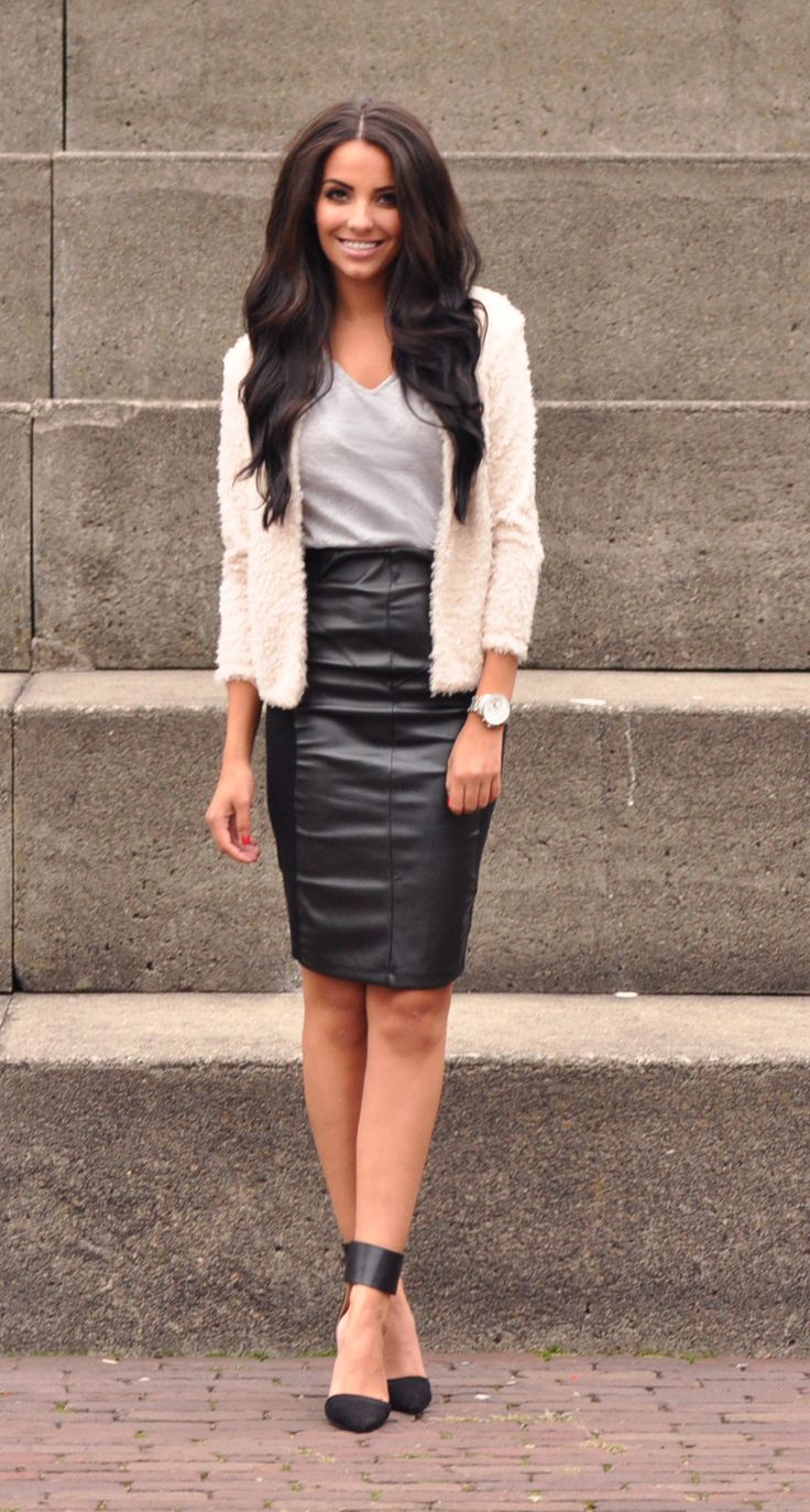 Cool And Classy Leather Skirt Outfit Ideas – The WoW Style
