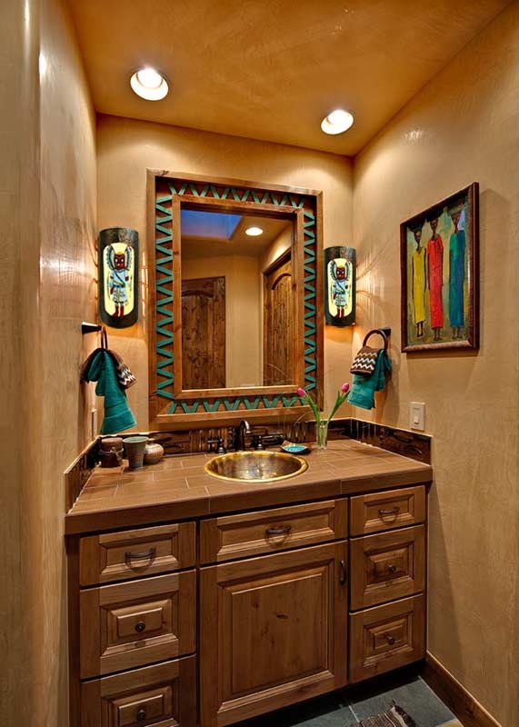 bathroom southwestern western bathrooms decor decorating vanities southwest rustic designs stylish inspiration guest walls mirror brown colors bedroom african decoration
