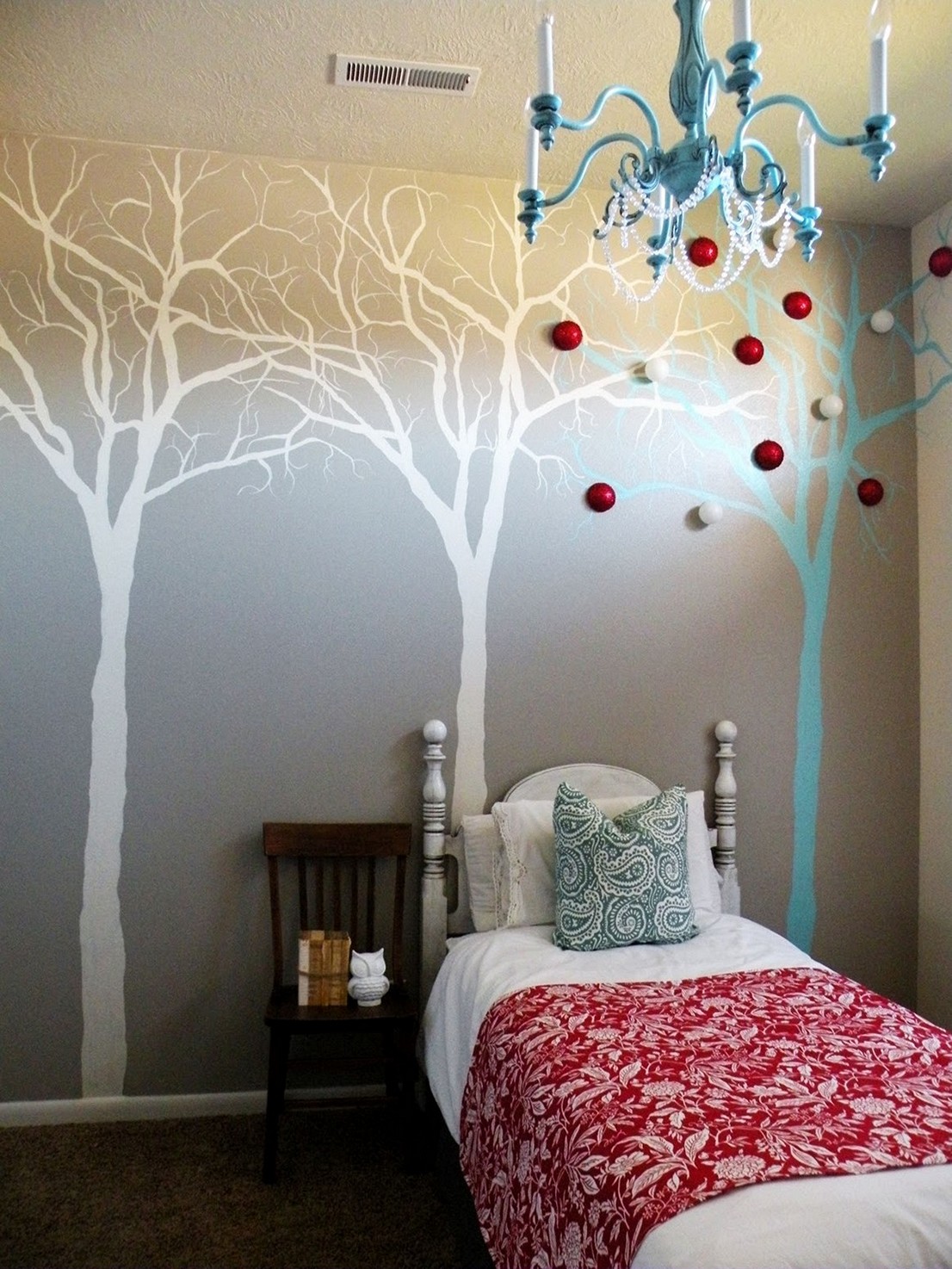 bedroom painting mural diy tree