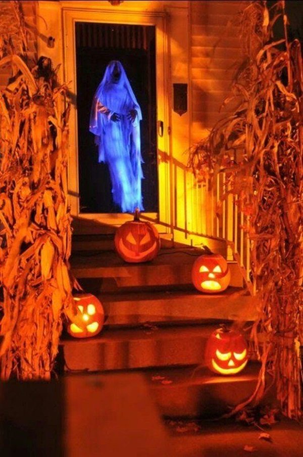 halloween decorations scary awesome spooky decoration door decor diy night easy lights cool lighting yard really ghost doors orange digital