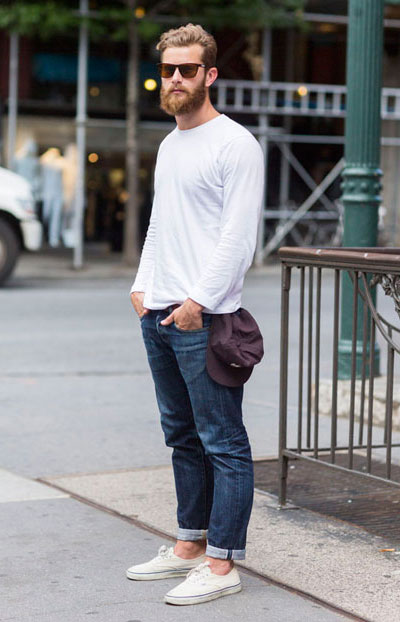 mens rolled up jeans style