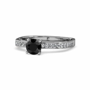 Elegant Engagement Ring with Classic Black Diamond