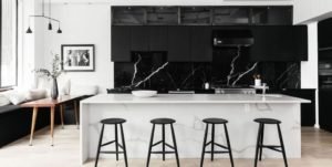 Sleek Black And White Kitchen Cabinets Brings Classic Yet Modern Touch To Your Home